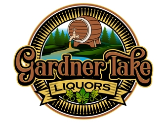 Gardner lake liquors logo design by DreamLogoDesign