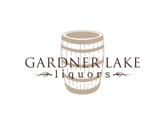 Gardner lake liquors logo design by naldart