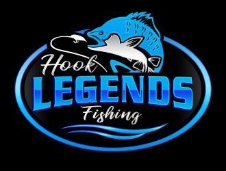 Hook Legends Fishing logo design by Benok