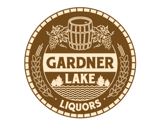 Gardner lake liquors logo design by Ultimatum