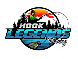 Hook Legends Fishing logo design by DreamLogoDesign