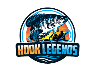 Hook Legends Fishing logo design by yans