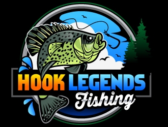 Hook Legends Fishing logo design by LucidSketch