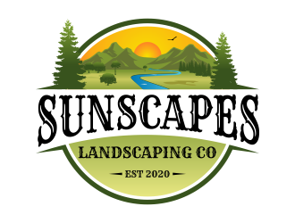 Sunscapes Landscaping Co. logo design by Kruger