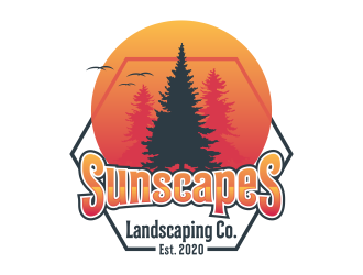 Sunscapes Landscaping Co. logo design by ekitessar