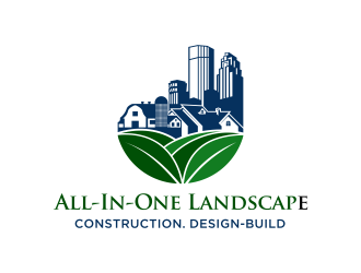 All-In-One Landscape Construction. Design-Build logo design by ValleN ™