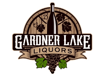 Gardner lake liquors logo design by DreamLogoDesign