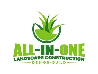 All-In-One Landscape Construction. Design-Build logo design by KDesigns