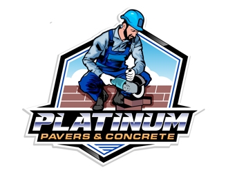 Platinum Pavers & Concrete logo design by DreamLogoDesign