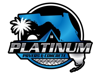 Platinum Pavers & Concrete logo design by DreamLogoDesign