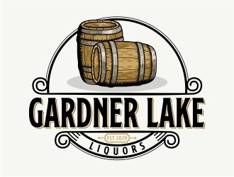 Gardner lake liquors logo design by Alfatih05