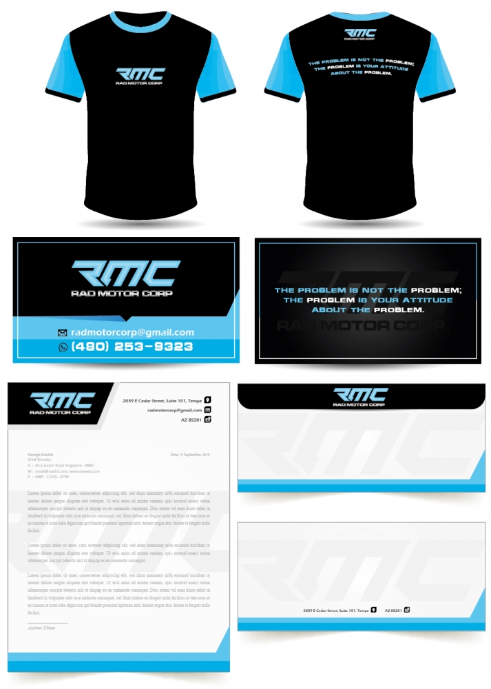 Rad Motor Corp; RMC logo design by Herquis