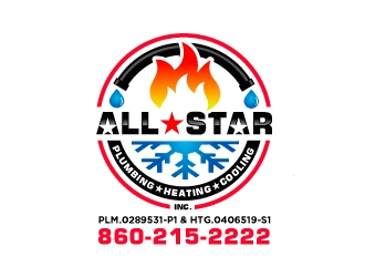 All-Star Plumbing, Heating & Cooling, Inc. logo design by Foxcody