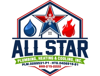 All-Star Plumbing, Heating & Cooling, Inc. logo design by Suvendu