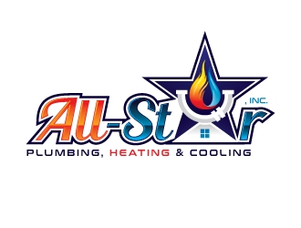 All-Star Plumbing, Heating & Cooling, Inc. logo design by sanu