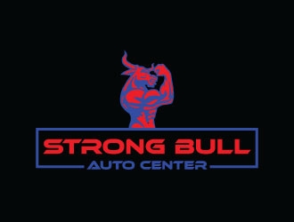 Strong Bull Auto Center logo design by aryamaity