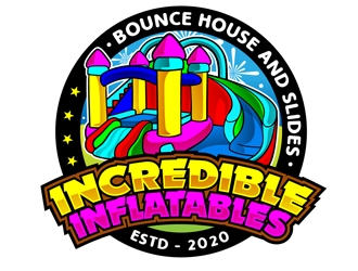 Incredible Inflatables Bounce House and Slides logo design