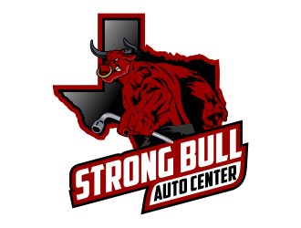 Strong Bull Auto Center logo design by Kruger