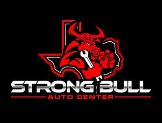 Strong Bull Auto Center logo design by iamjason