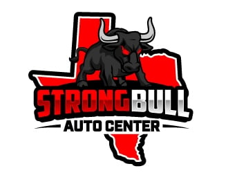 Strong Bull Auto Center logo design by jaize