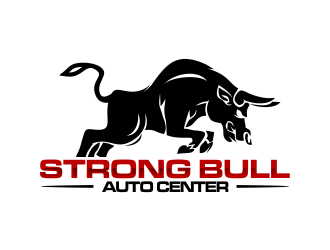 Strong Bull Auto Center logo design by oke2angconcept