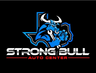 Strong Bull Auto Center logo design by iamjason