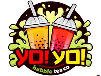 Yo! Yo! Bubble Tea logo design by LucidSketch