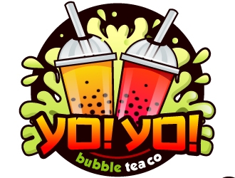 Yo! Yo! Bubble Tea logo design by LucidSketch
