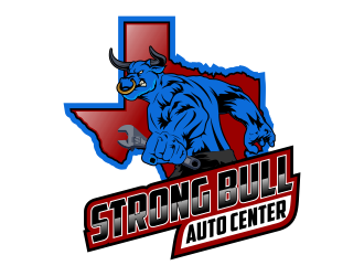 Strong Bull Auto Center logo design by Kruger