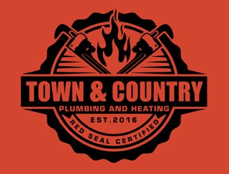 Town & Country Plumbing and Heating logo design by DreamLogoDesign