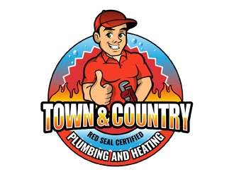 Town & Country Plumbing and Heating logo design by DreamLogoDesign