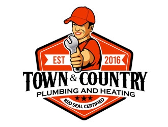 Town & Country Plumbing and Heating logo design by DreamLogoDesign