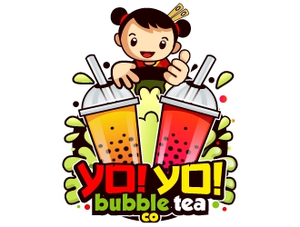 Yo! Yo! Bubble Tea logo design by LucidSketch
