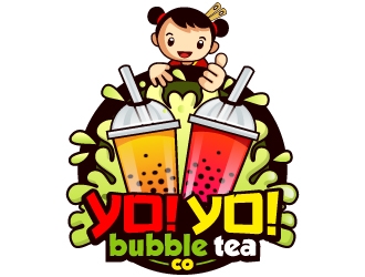 Yo! Yo! Bubble Tea logo design by LucidSketch