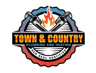 Town & Country Plumbing and Heating logo design by DreamLogoDesign