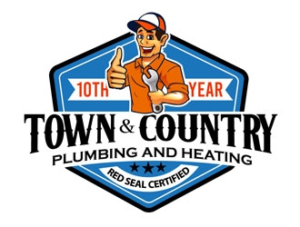 Town & Country Plumbing and Heating logo design by DreamLogoDesign
