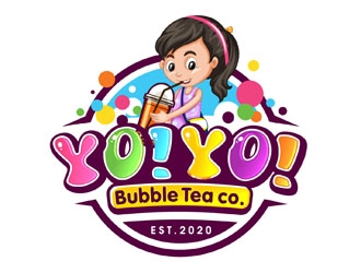 Yo! Yo! Bubble Tea logo design by DreamLogoDesign