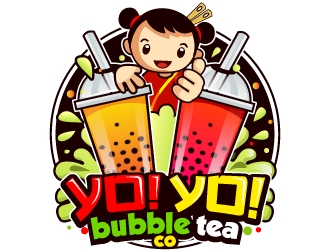 Yo! Yo! Bubble Tea logo design by LucidSketch