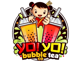 Yo! Yo! Bubble Tea logo design by LucidSketch