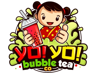 Yo! Yo! Bubble Tea logo design by LucidSketch