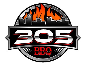 305 BBQ logo design by daywalker