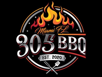 305 BBQ Logo Design