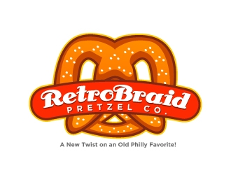 RetroBraid Pretzel Co. logo design by aRBy