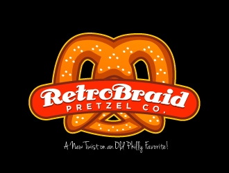 RetroBraid Pretzel Co. logo design by aRBy
