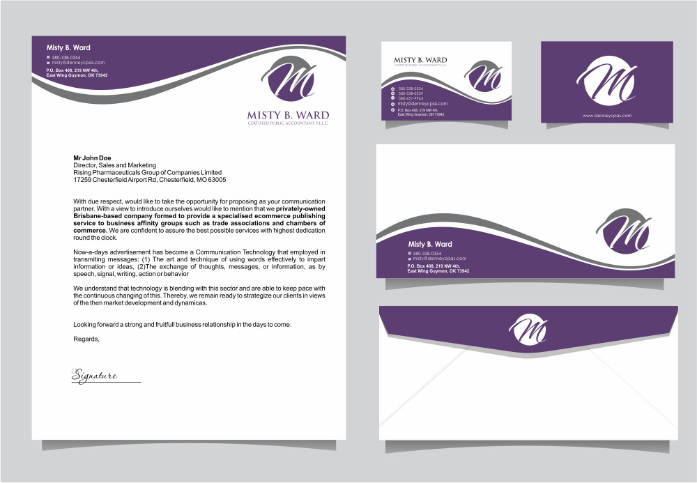 Misty B. Ward, Certified Public Accountant, P.L.L.C. logo design by up2date