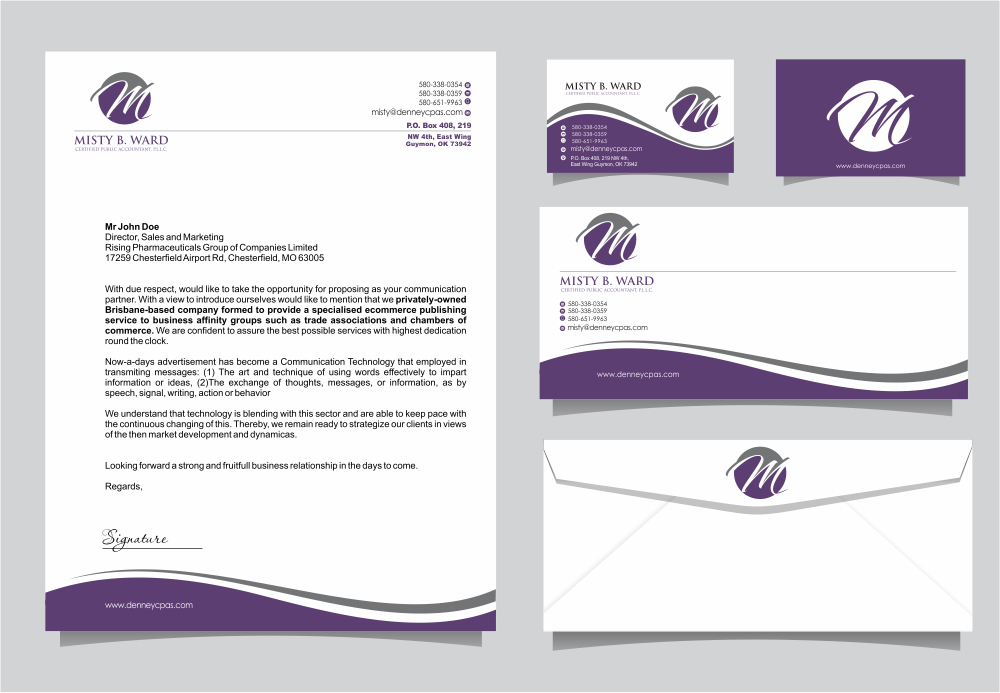 Misty B. Ward, Certified Public Accountant, P.L.L.C. logo design by up2date