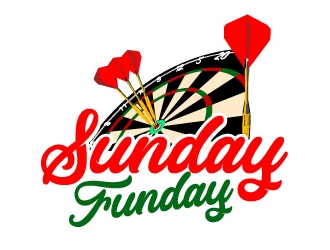 Sunday Funday (dart themed logo) logo design by AamirKhan