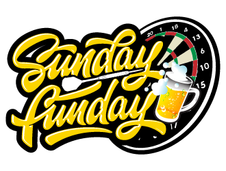 Sunday Funday (dart themed logo) logo design by PRN123