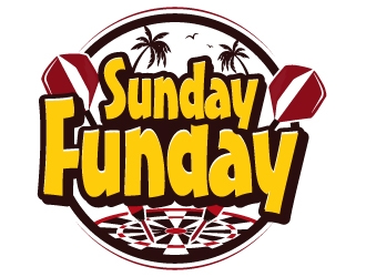 Sunday Funday (dart themed logo) logo design by Suvendu