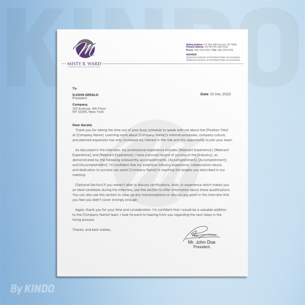 Misty B. Ward, Certified Public Accountant, P.L.L.C. logo design by Kindo